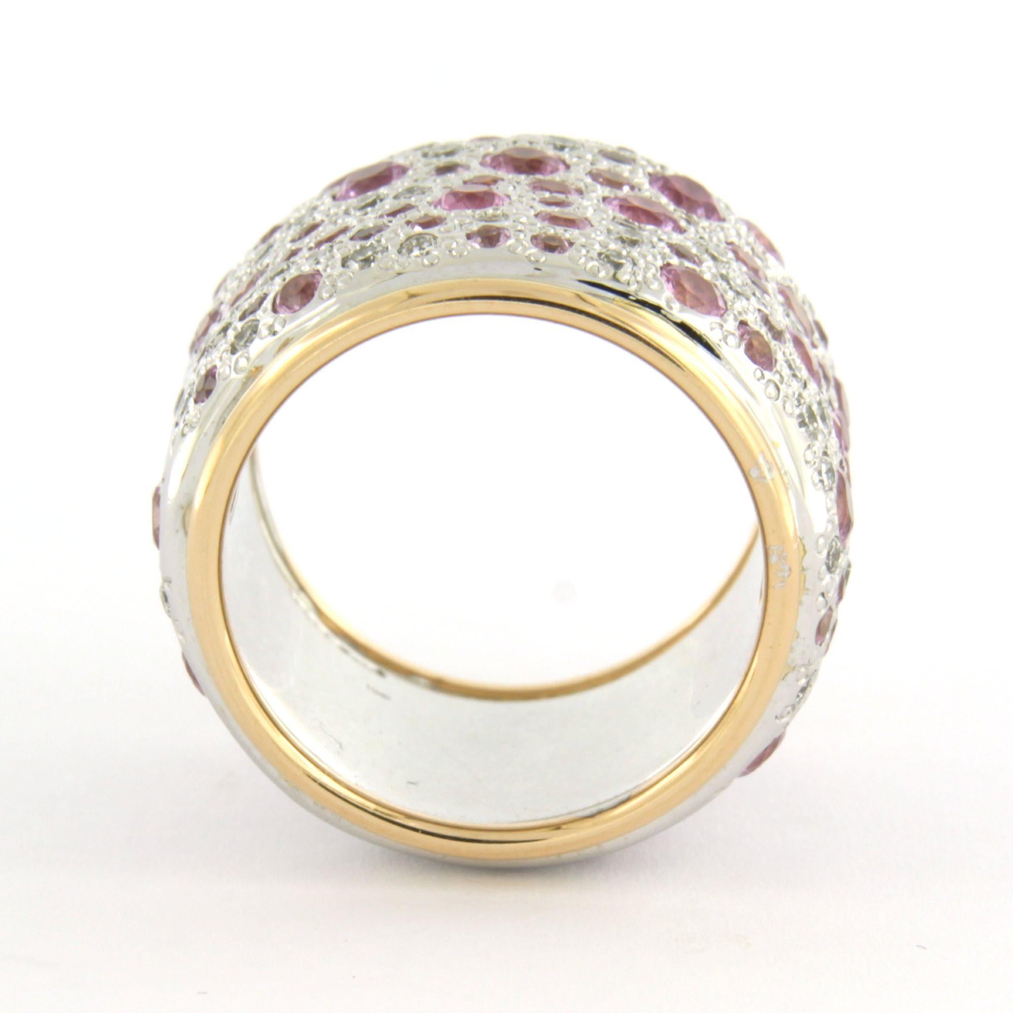 Taille brillant Pomellato SABIA Bague en or 18k avec saphir rose et diamants taille brillant en vente
