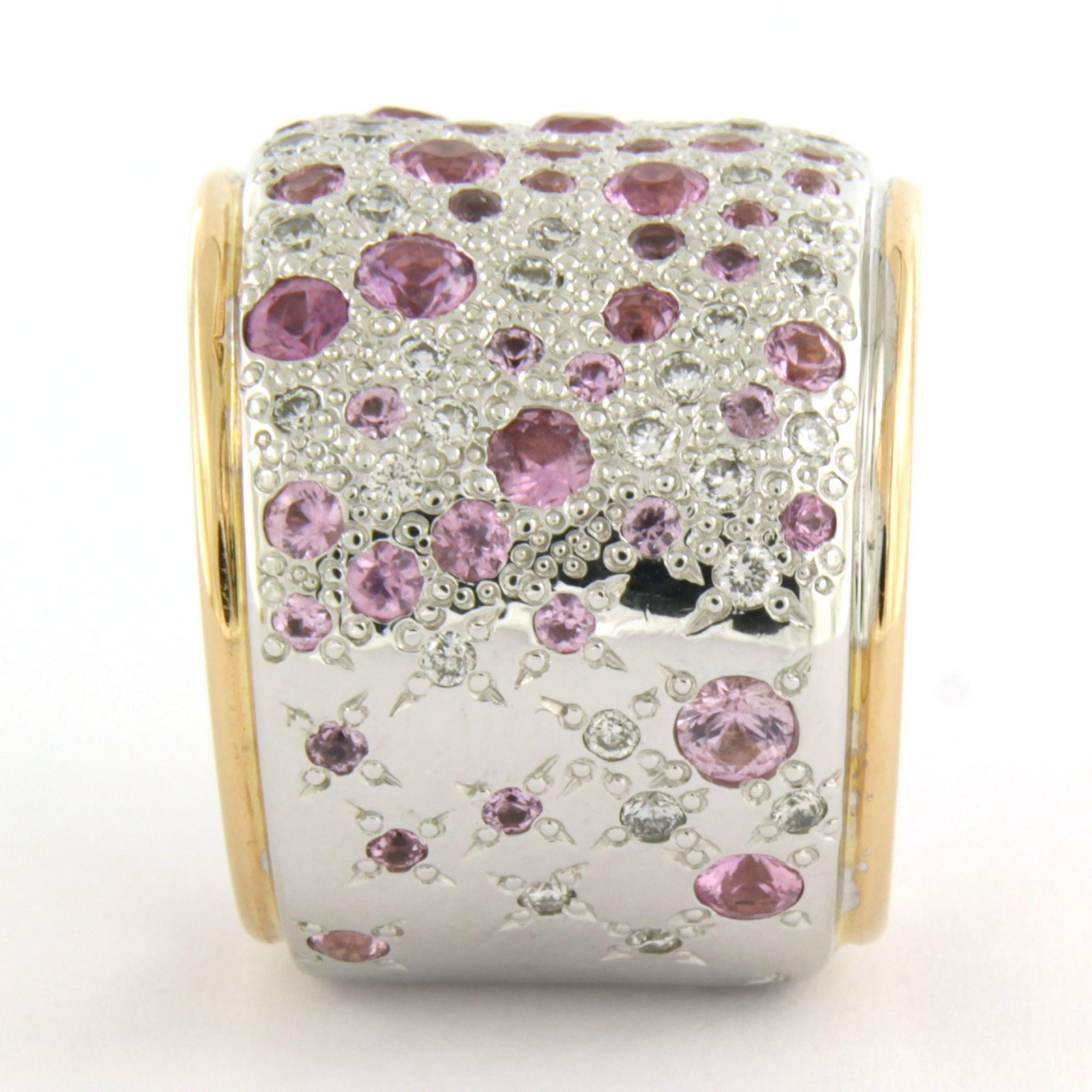 Pomellato SABIA Bague en or 18k avec saphir rose et diamants taille brillant Excellent état - En vente à The Hague, ZH