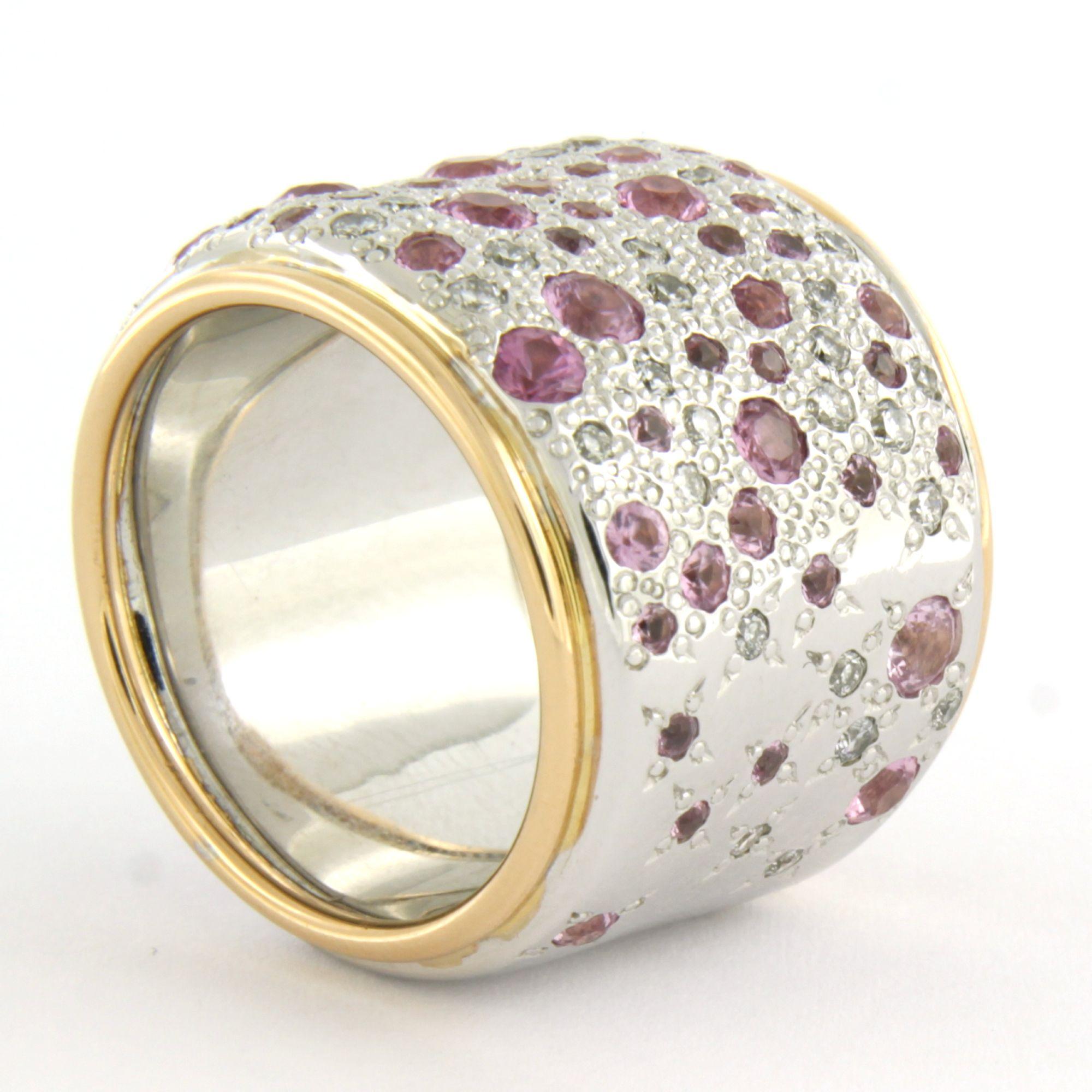 Pomellato SABIA Bague en or 18k avec saphir rose et diamants taille brillant Unisexe en vente