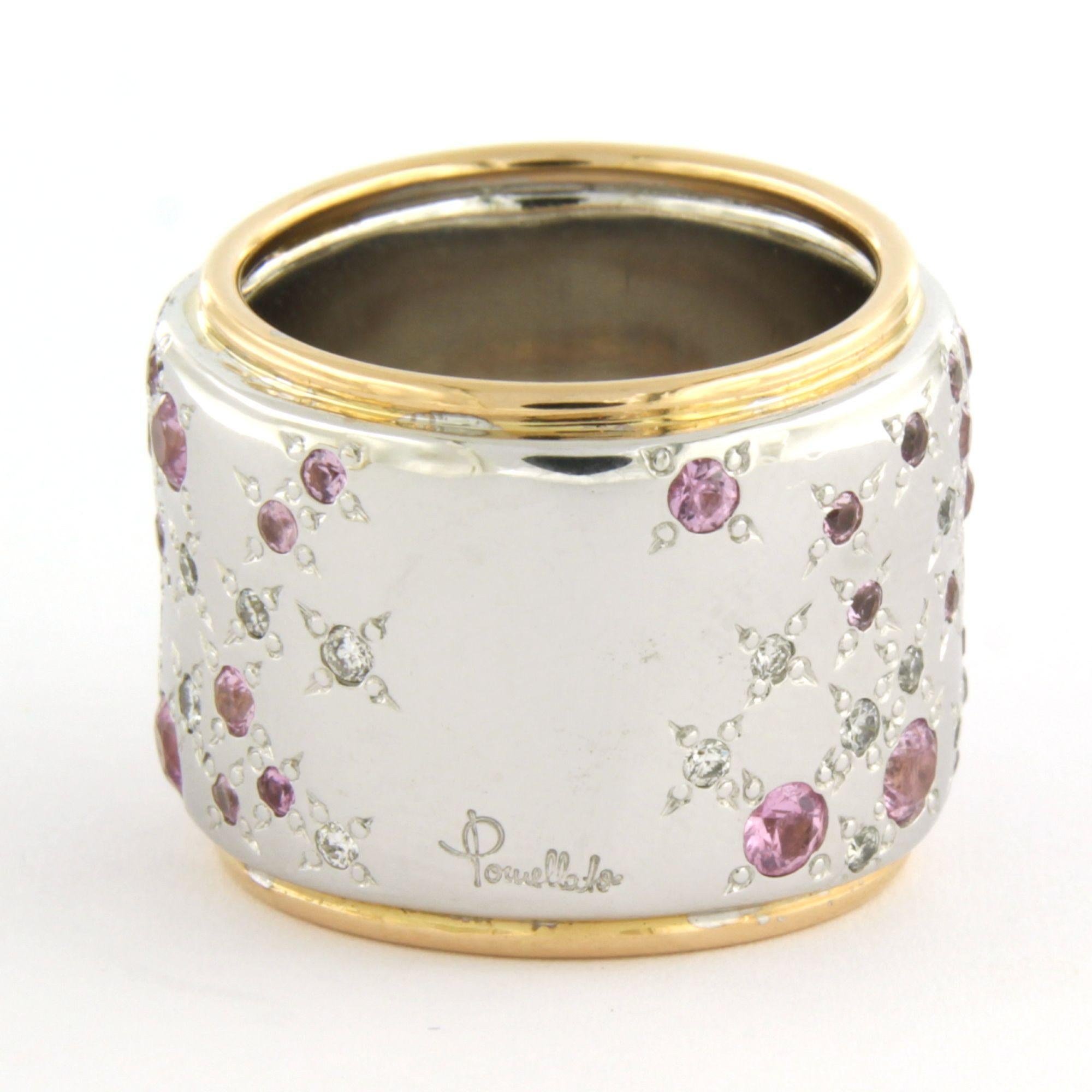 Pomellato SABIA Bague en or 18k avec saphir rose et diamants taille brillant en vente 1