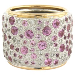 Anello POMELLATO SABIA in oro 18k con zaffiro rosa e diamanti taglio brillante