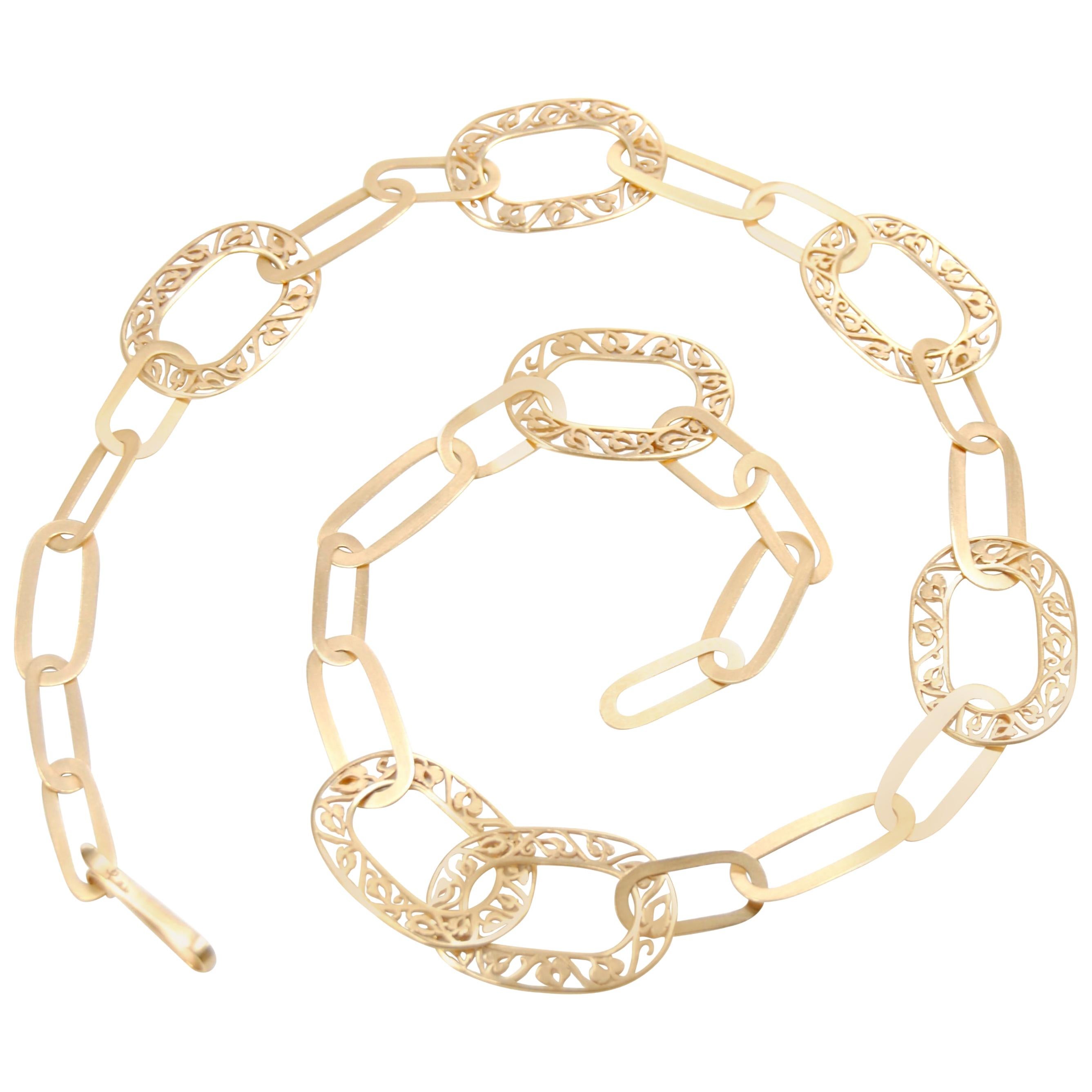 Pomellato Satin Gold Necklace from Arabesque Collection For Sale