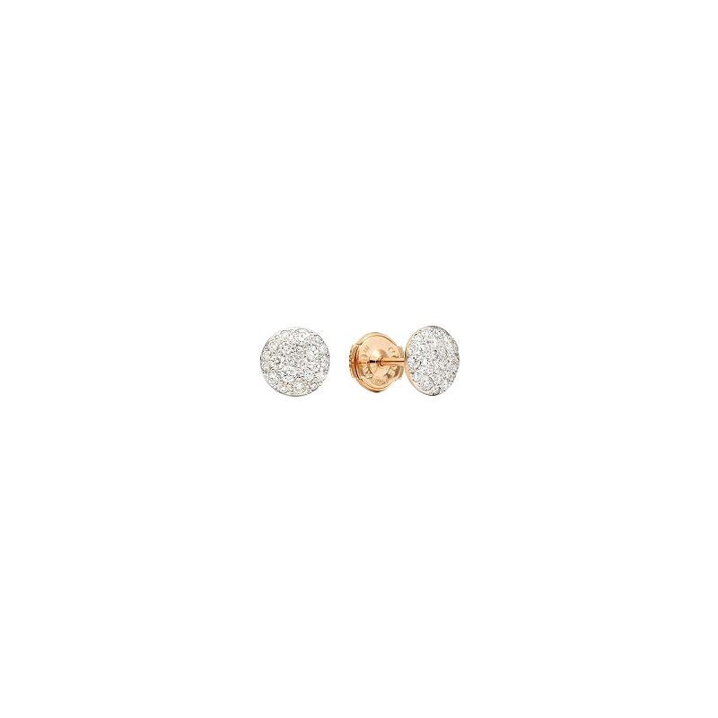 Pomellato Sibbia Earring in Rhodium-Plated Rose Gold with Diamonds O.B204HPO7B9 For Sale