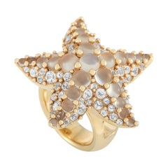 Pomellato Sirene 18k Yellow Gold Moonstone and Topaz Starfish Ring