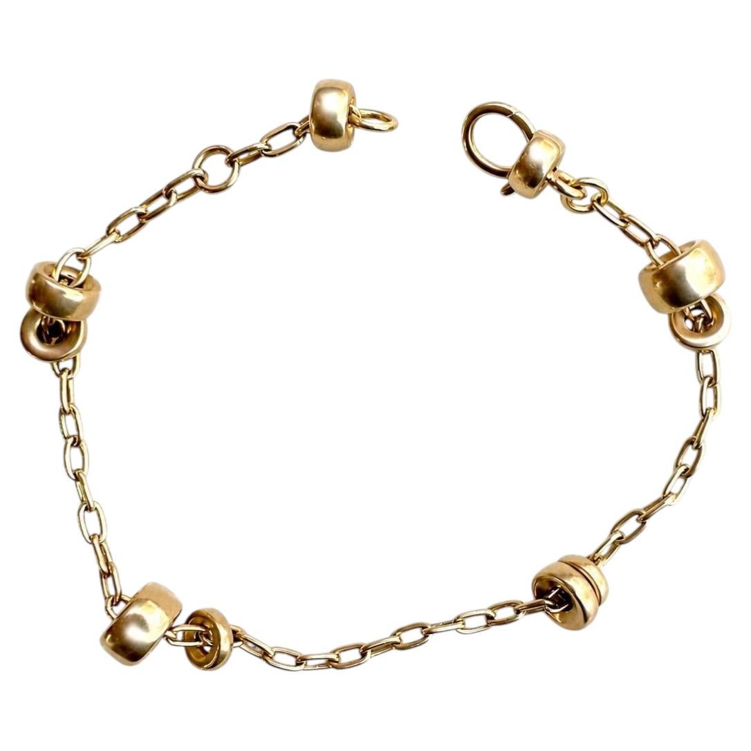 Pomellato Solid 18k Yellow Gold Rondels Iconica Link Chain Bracelet