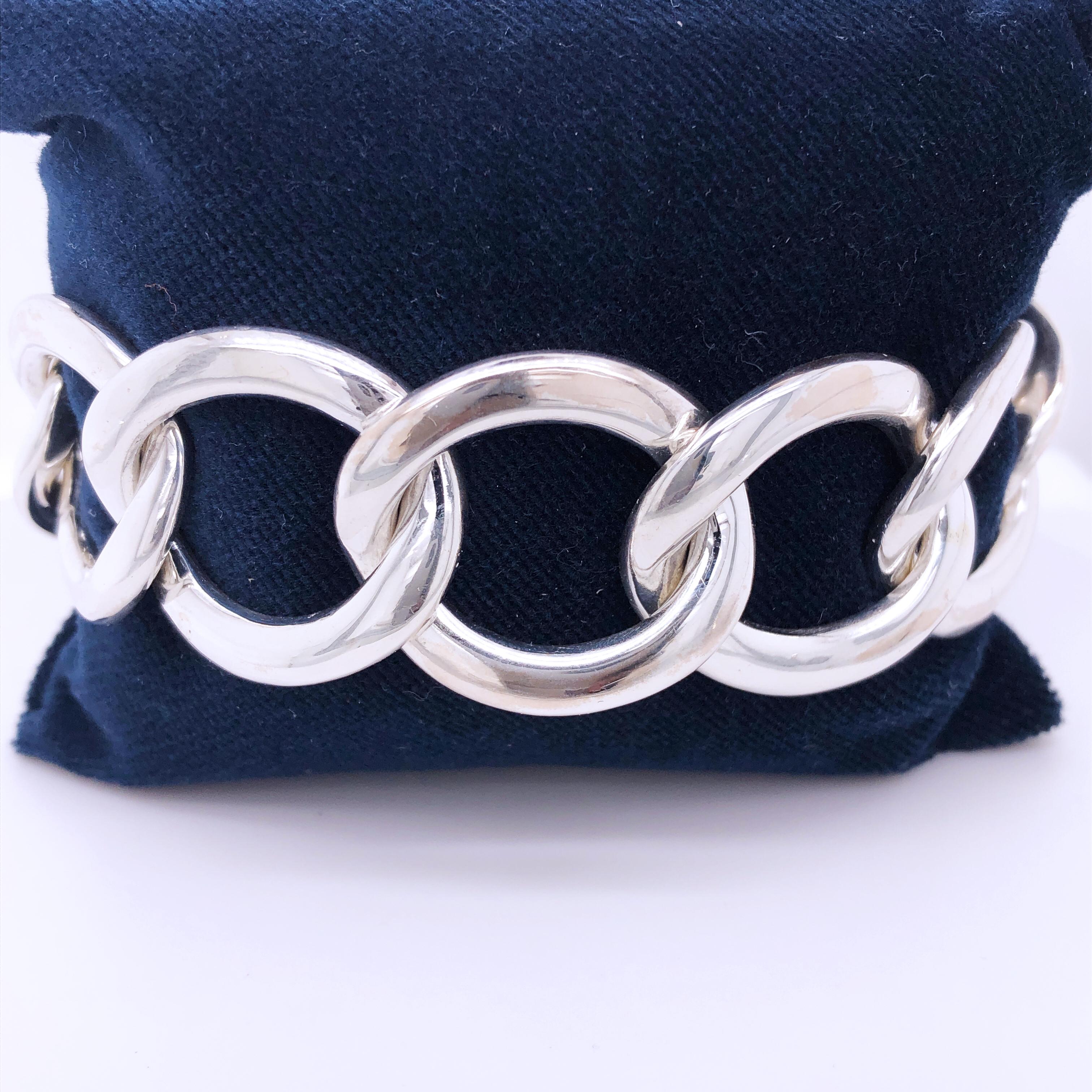 Pomellato Solid Sterling Silver Gourmette Bracelet, circa 1998 For Sale 7