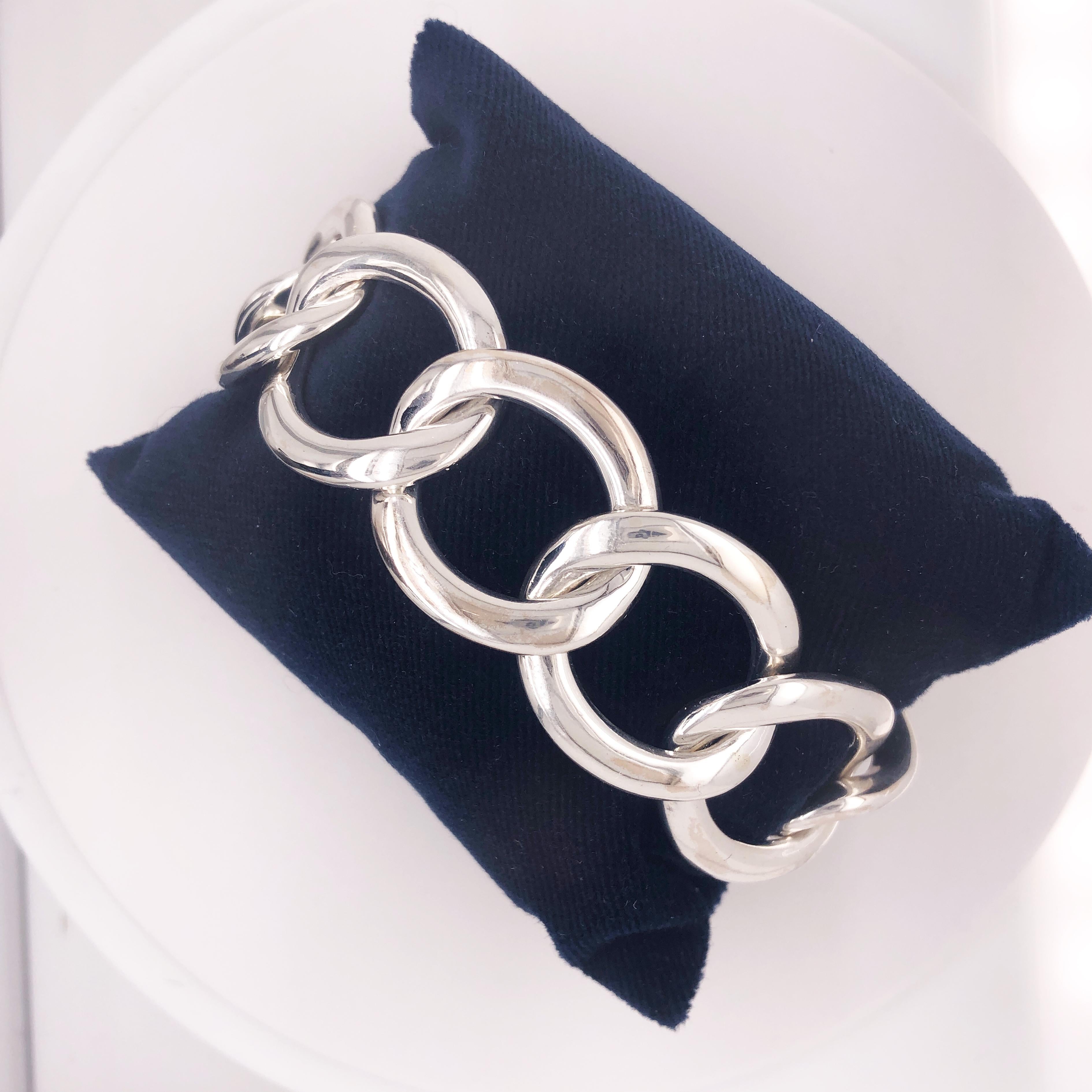 Contemporary Pomellato Solid Sterling Silver Gourmette Bracelet, circa 1998 For Sale