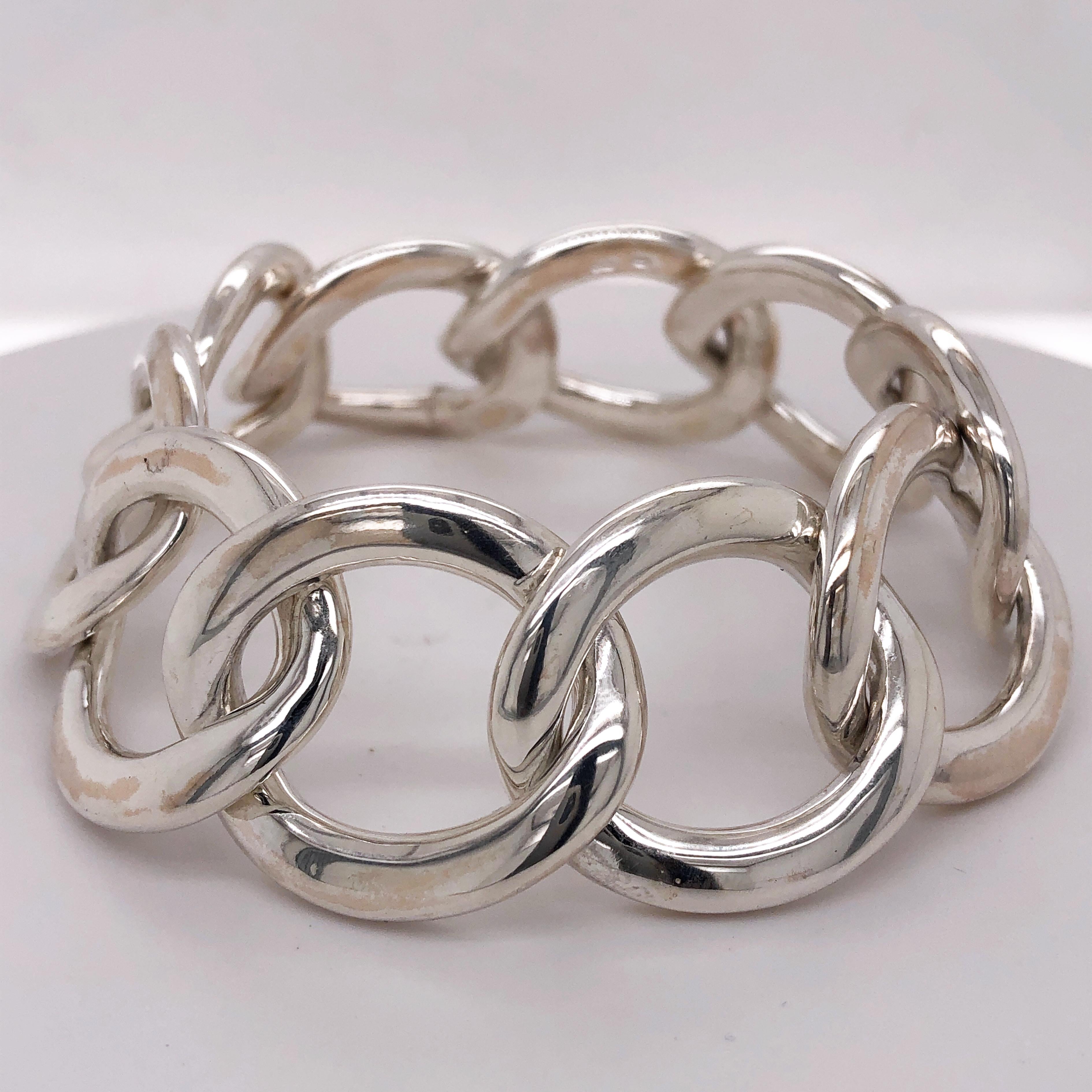 Women's or Men's Pomellato Solid Sterling Silver Gourmette Bracelet, circa 1998 For Sale
