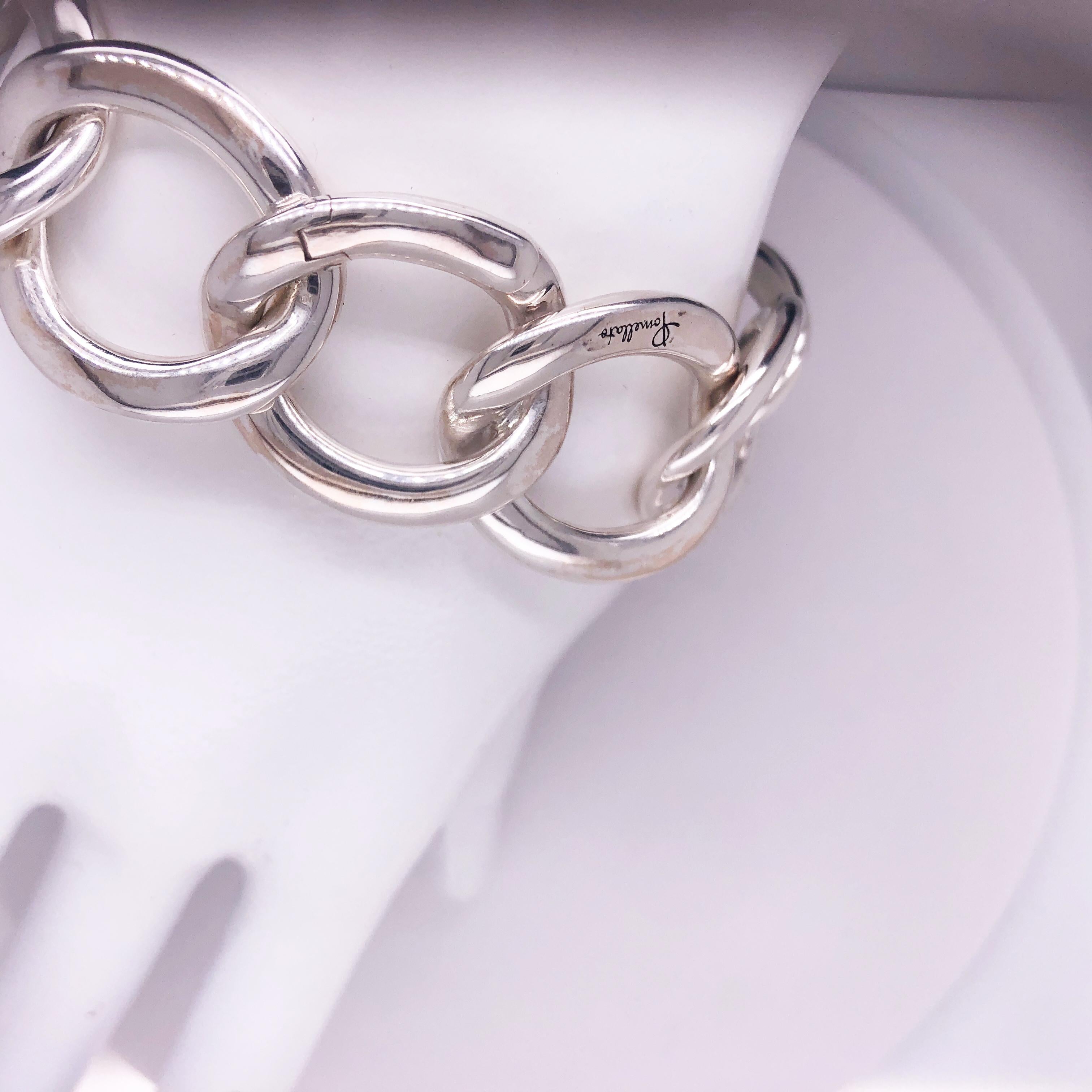 Contemporary Pomellato Solid Sterling Silver Gourmette Bracelet, circa 2010