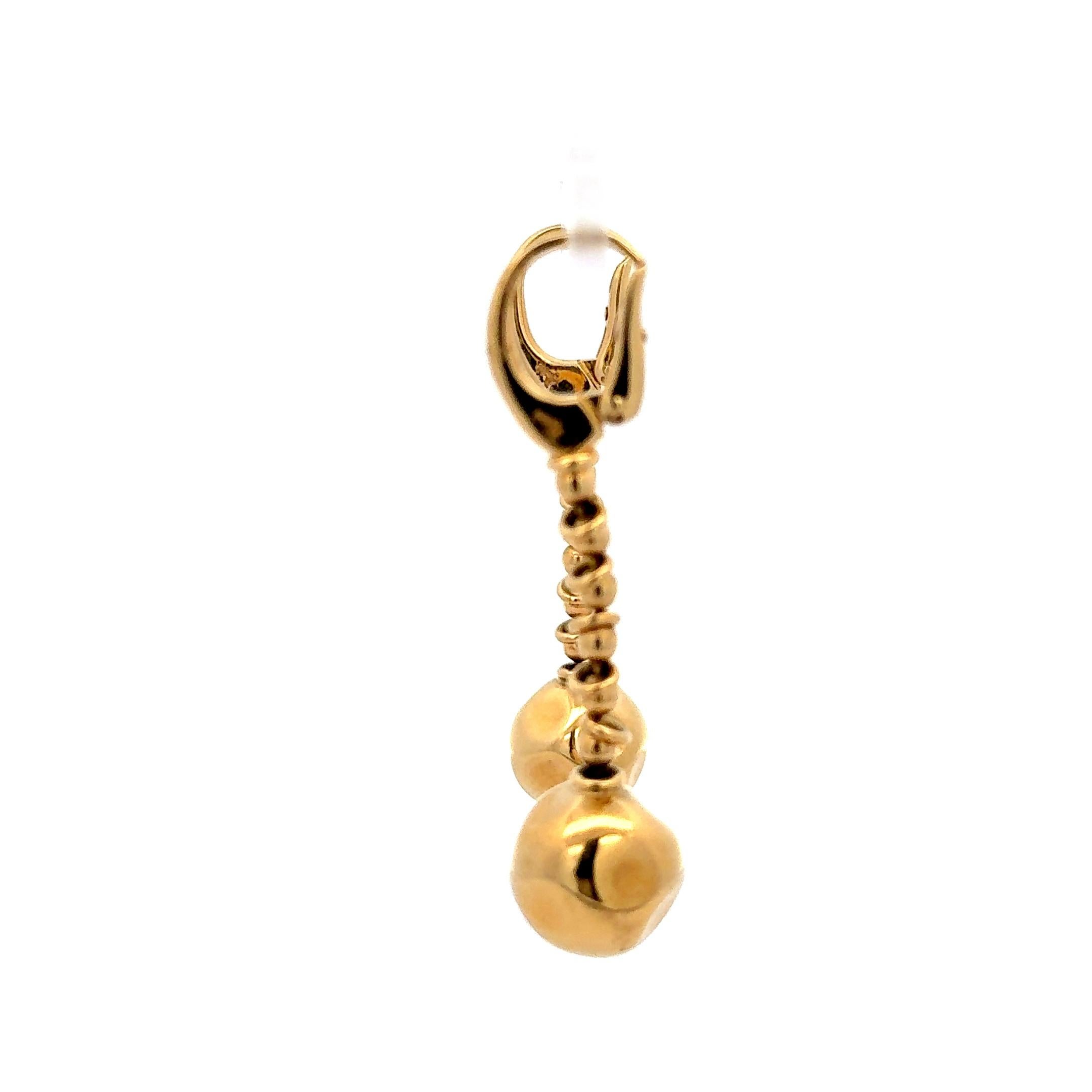 Orecchini a sfera di Pomellato in oro giallo 18 carati in vendita 1