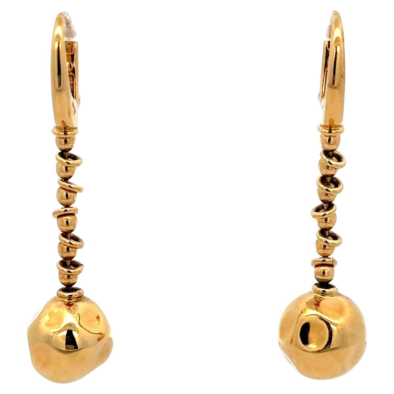 Pomellato Sphere Dangle Earrings 18K Yellow Gold