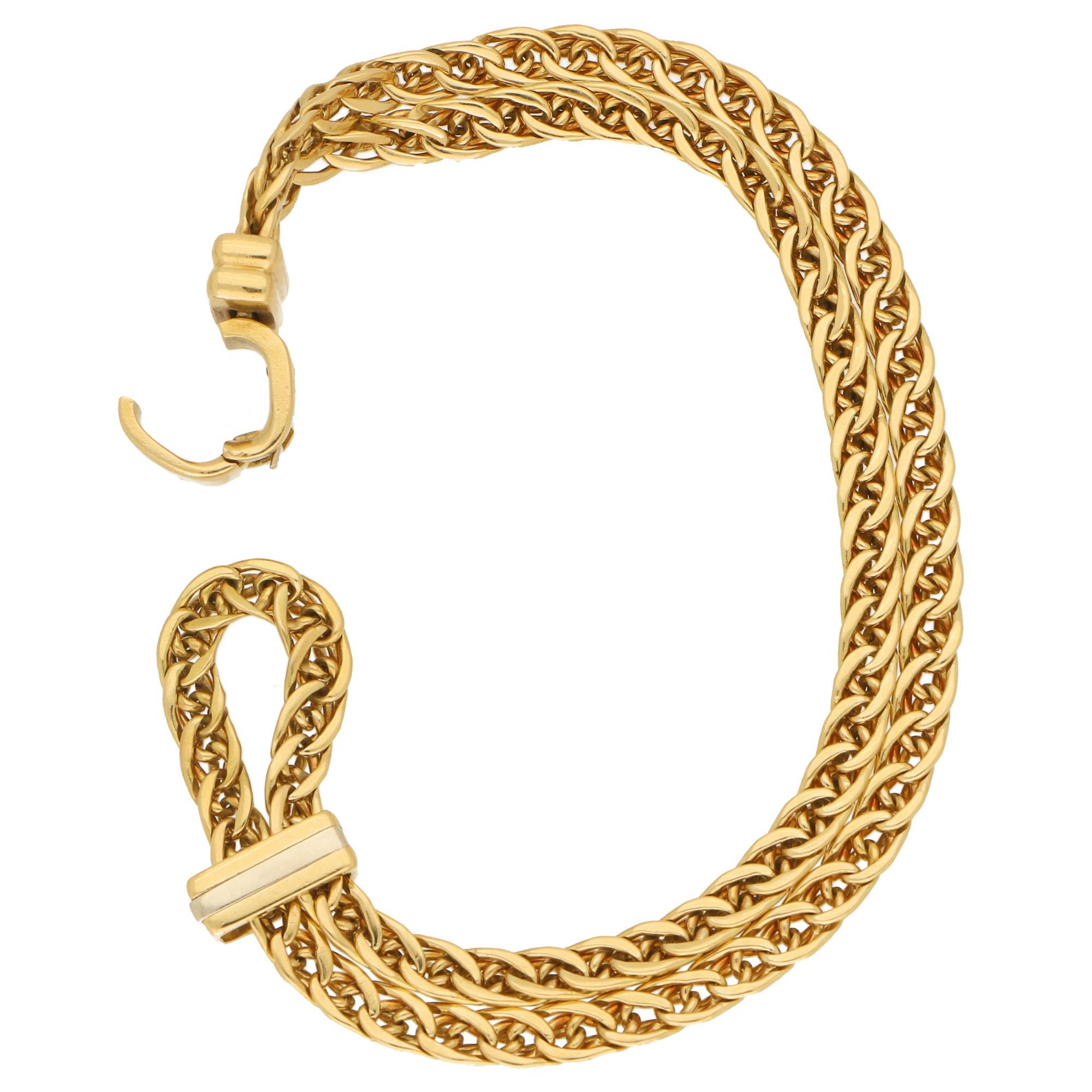 Retro Pomellato Spiga Link Bracelet in Yellow Gold