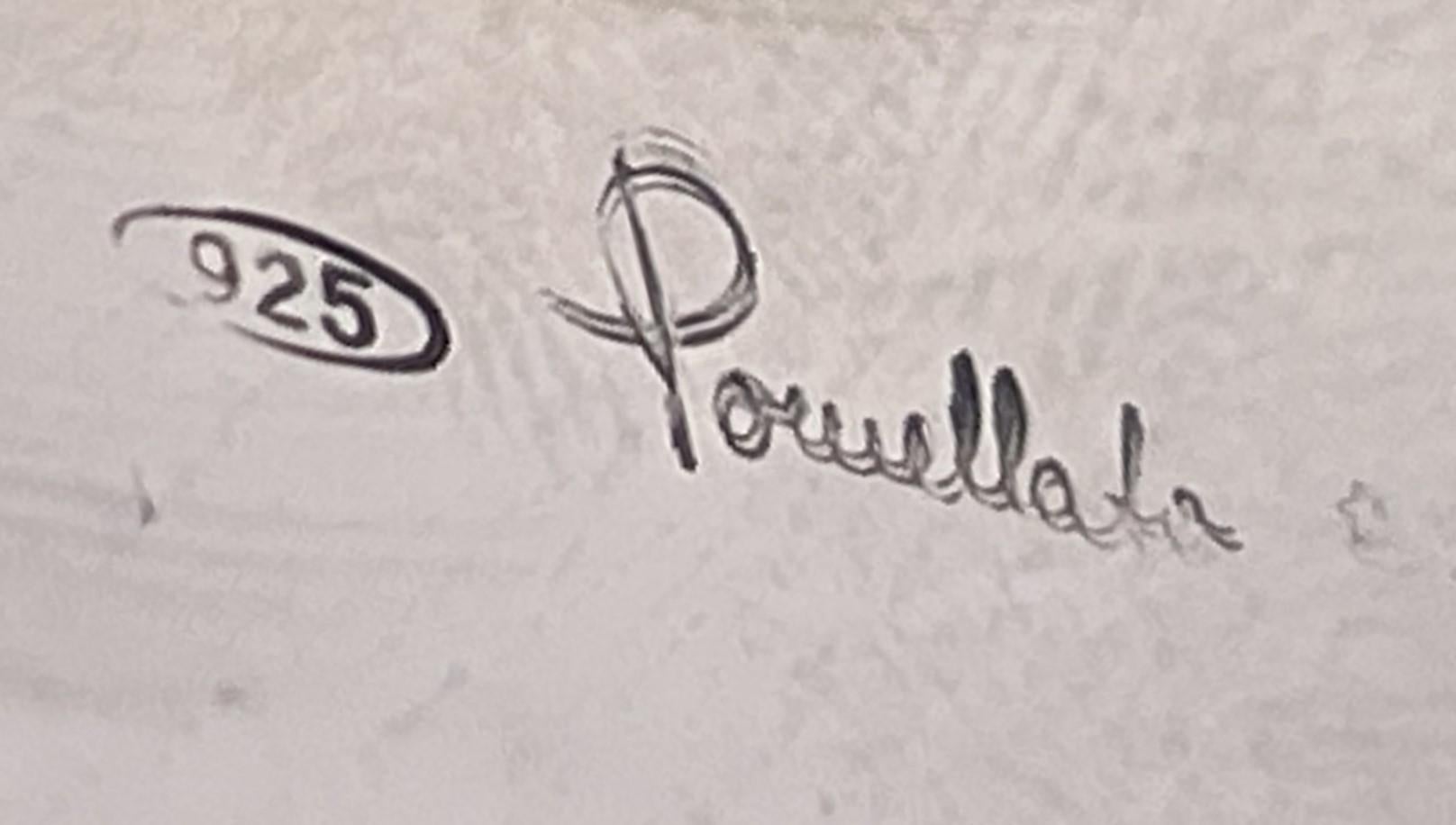 Argento Pomellato, piatto da miele in argento sterling in stile metà secolo moderno in vendita