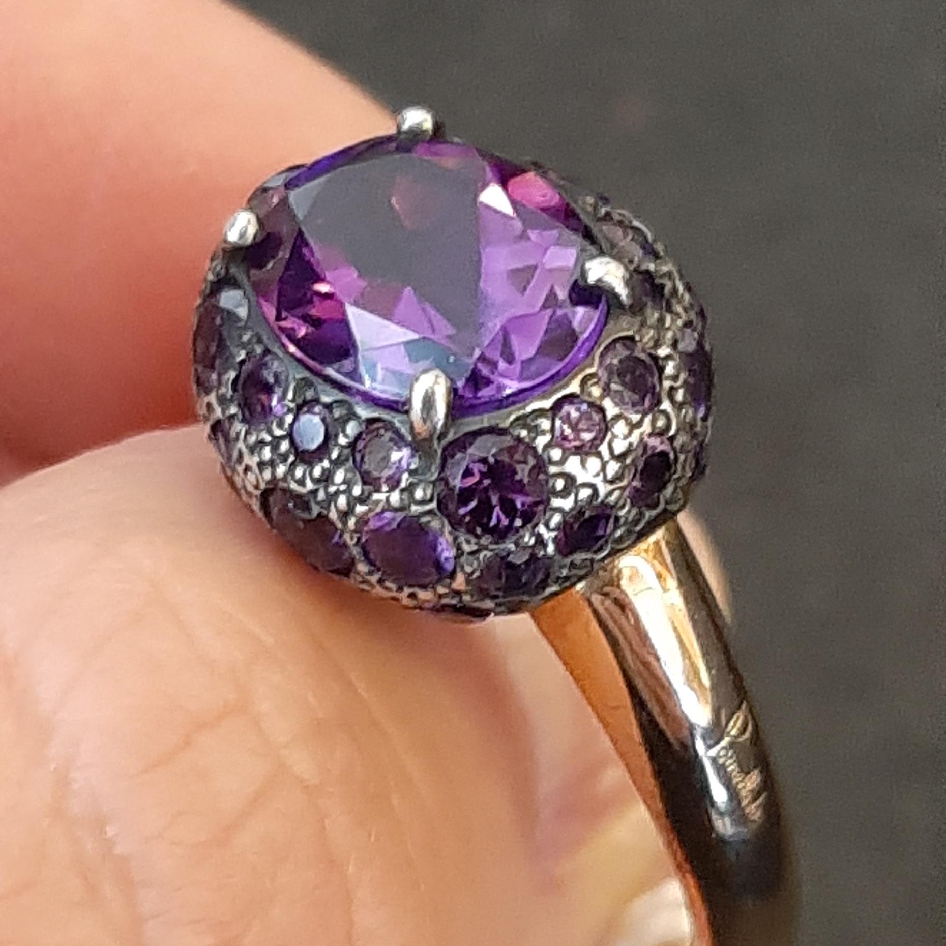 Pomellato Tabou Amethyst in 18 Karat Rose Gold Ring In Excellent Condition In Bilbao, ES