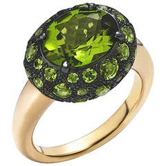 Pomellato Tabou Peridot brünierter Ring aus 18 Karat Gold