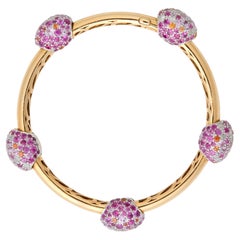 Pomellato Tango Armband aus 18 Karat Gold, Pinkem Saphir, Orangeem Saphir und Diamant