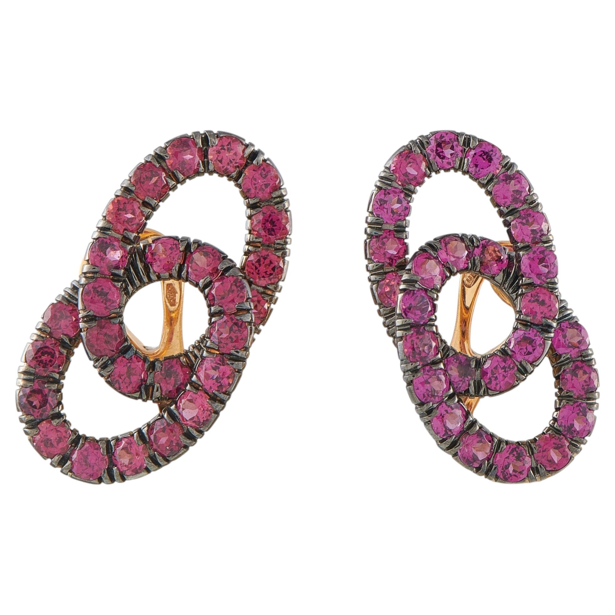 Pomellato Tango Ohrringe aus 18 Karat Roségold mit rosa Turmalinen PO11-060426