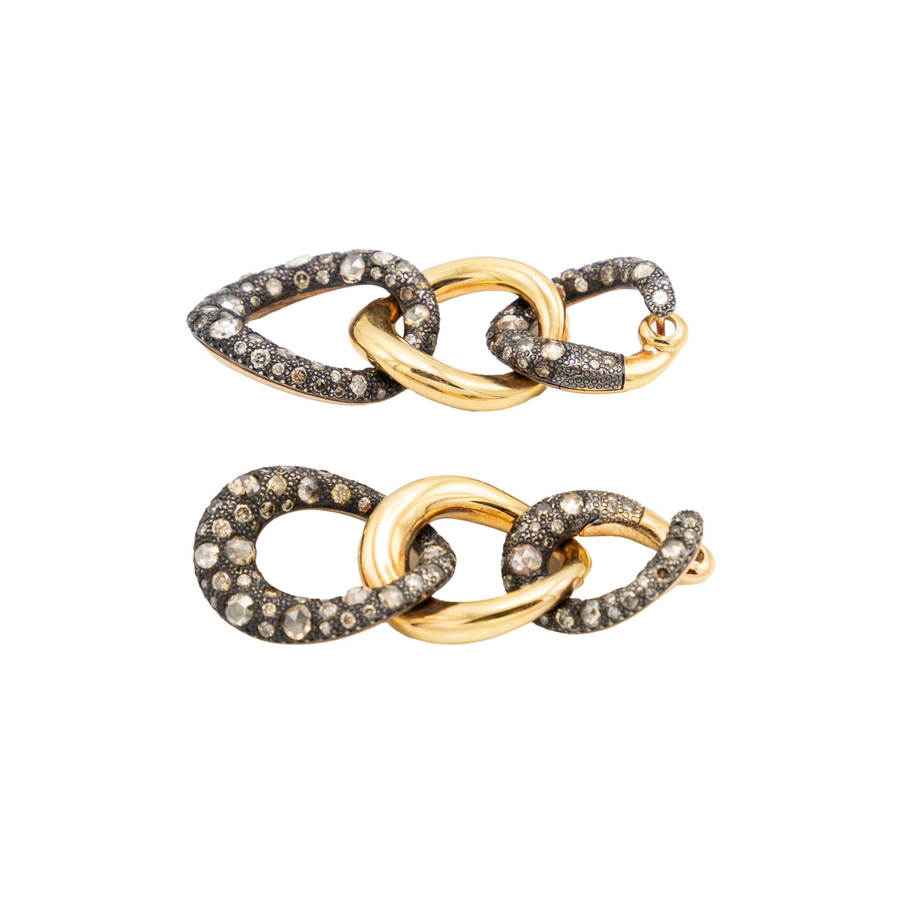 Women's Pomellato Tango Gold and Diamond Earrings - '00s For Sale