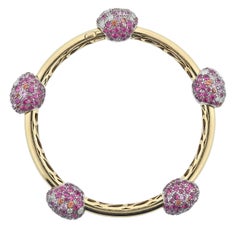 Pomellato Tango Gold Diamond Sapphire Bangle Bracelet
