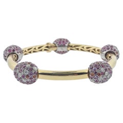 Pomellato Tango Gold Diamond Sapphire Bangle Bracelet