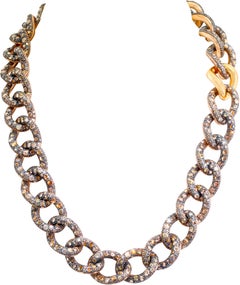 Pomellato Tango Collier aus 18 Karat Roségold mit braunen Diamanten