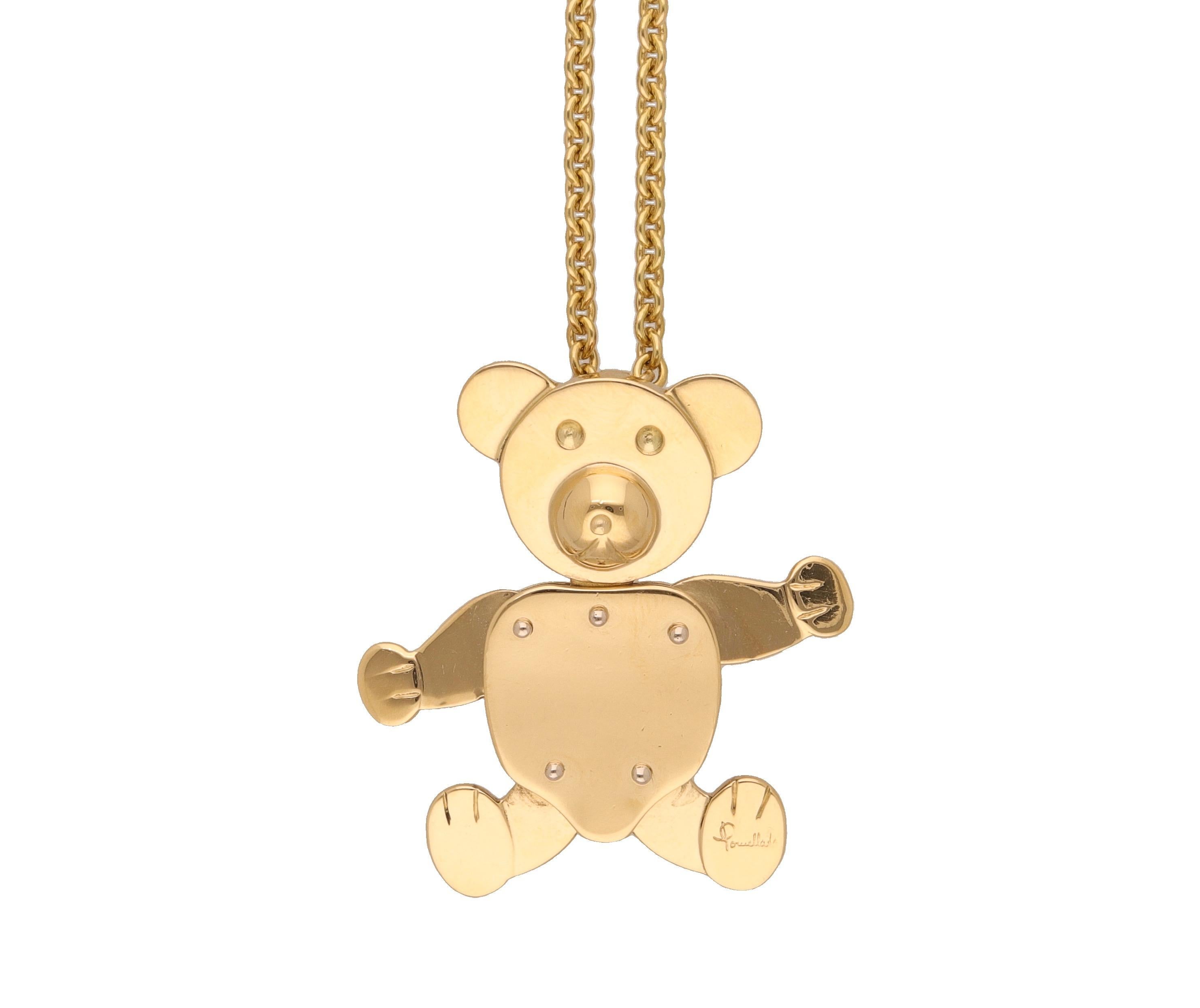 pomellato teddy bear necklace
