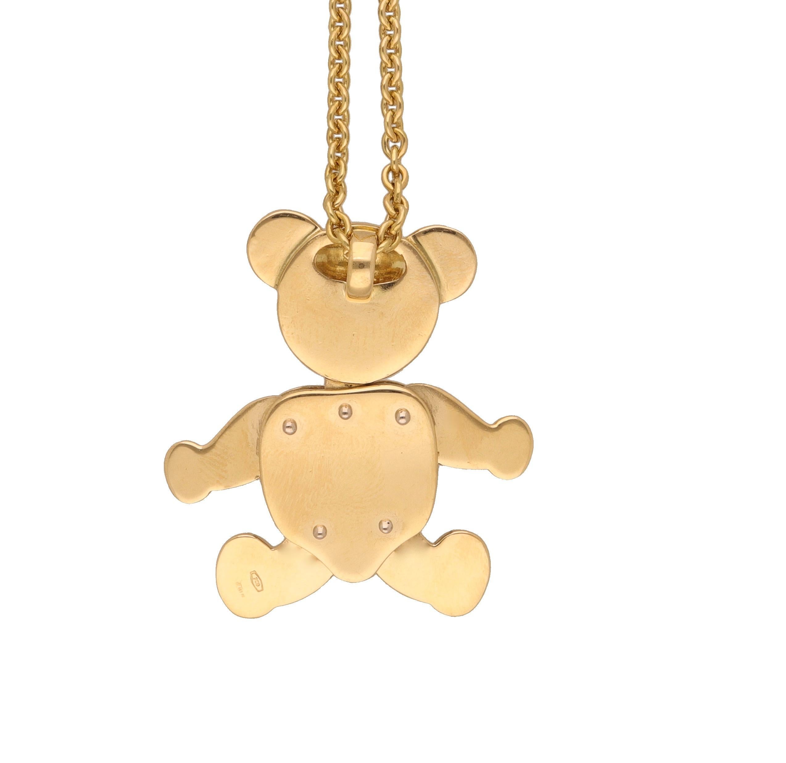 Pomellato Teddy Bear 18 Karat Yellow Gold Charm Necklace 1