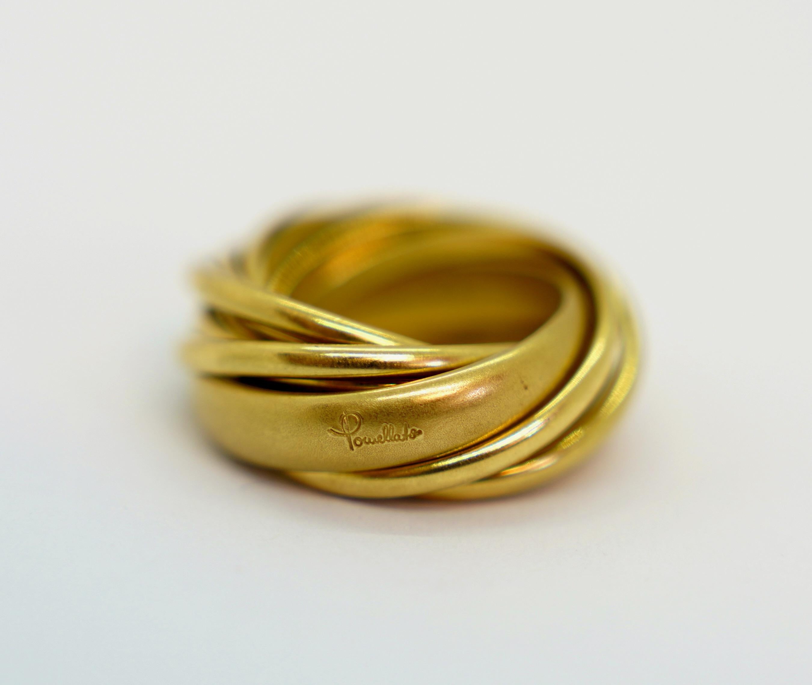 Bague Trinity Pomellato en or jaune 18 carats en vente 1