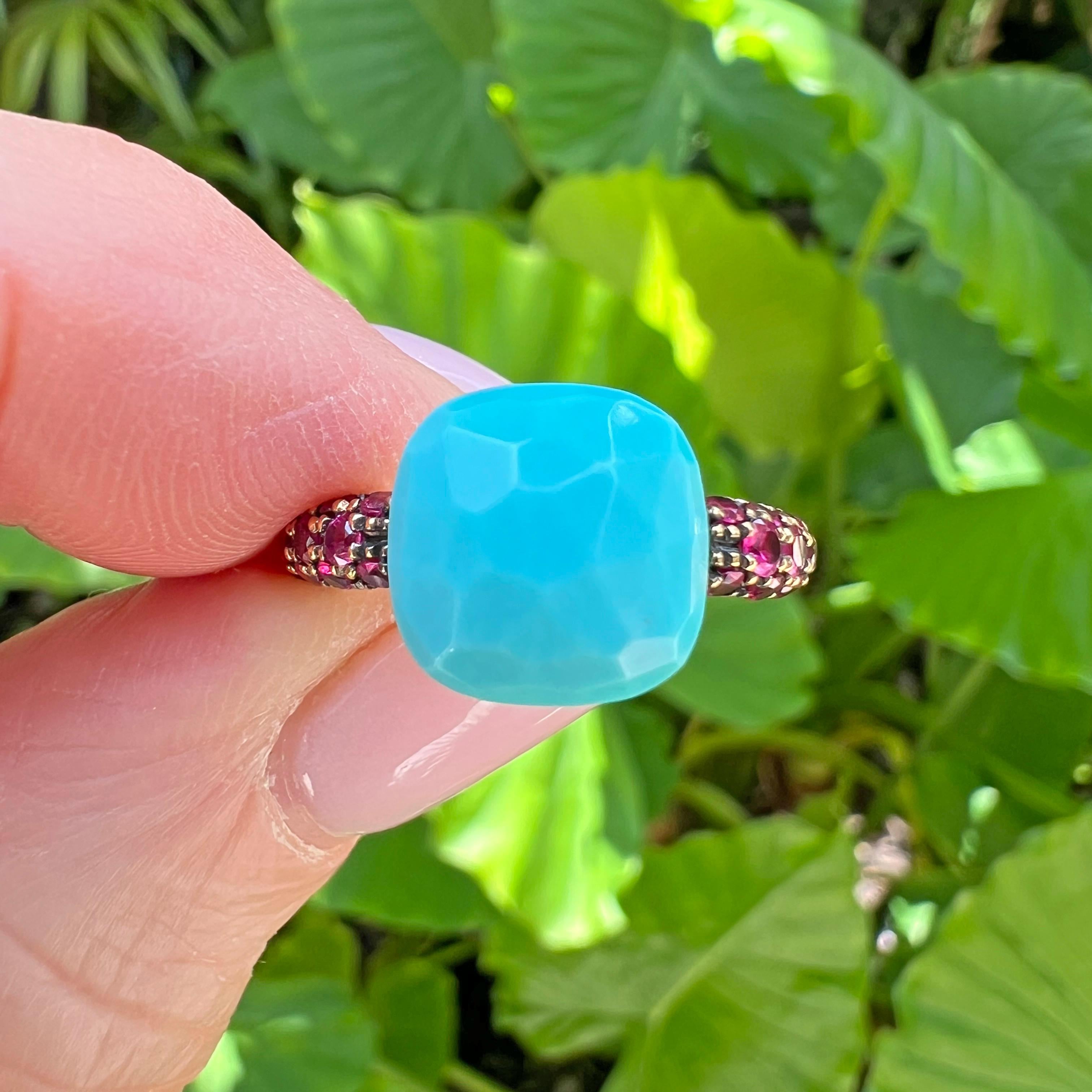 Anillo Pomellato Turquesa Rubí Capri Corte mixto en venta
