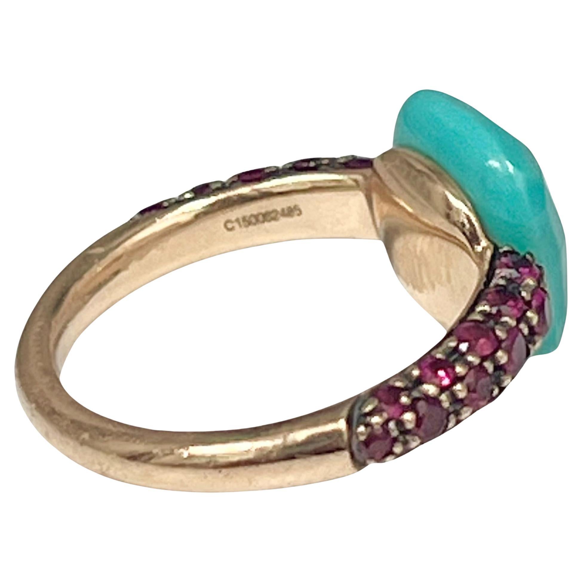 Anillo Pomellato Turquesa Rubí Capri en Excelente estado para la venta en Palm Beach, FL