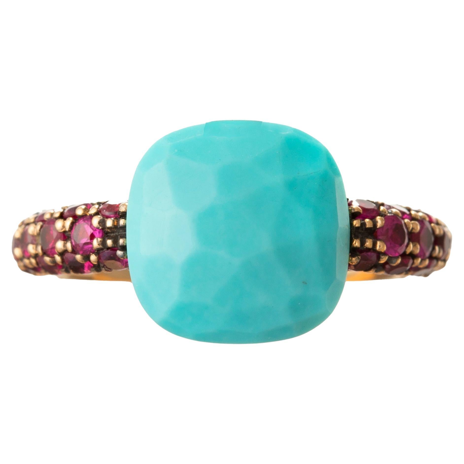 Anillo Pomellato Turquesa Rubí Capri en venta