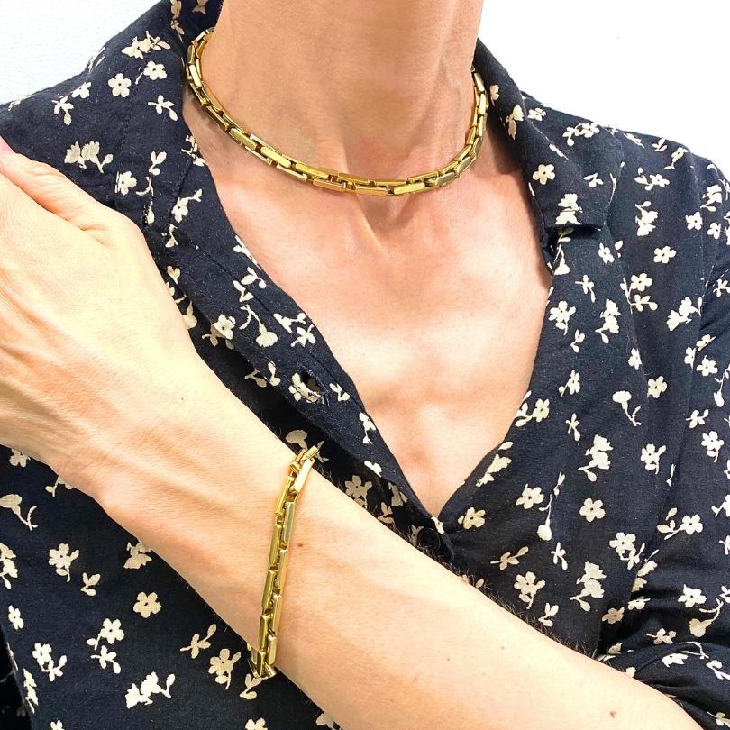 Pomellato Zweifarbige 18k Gold Cabrio-Halskette im Zustand „Gut“ im Angebot in Beverly Hills, CA