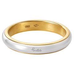 Pomellato two-tone 18k gold wedding band,  white exterior over yellow interior
