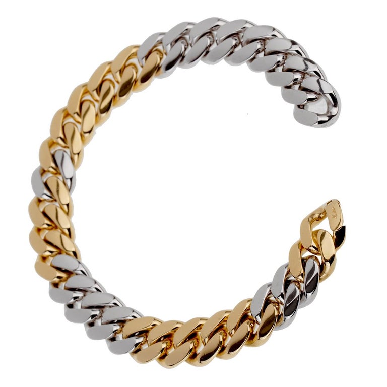 Two tone cuban bracelet