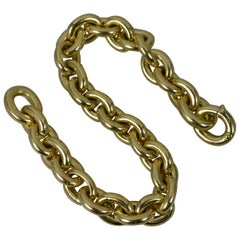 Pomellato Very Heavy 18 Carat Yellow Gold Designer Curb Bracelet