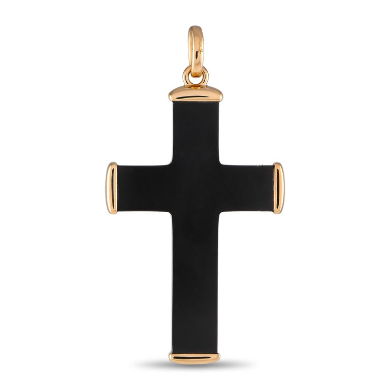 Ciondolo a forma di croce in Wood e oro rosa 18 carati di