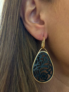 Pomellato Victoria 18k Rose Gold Black Jet Earrings