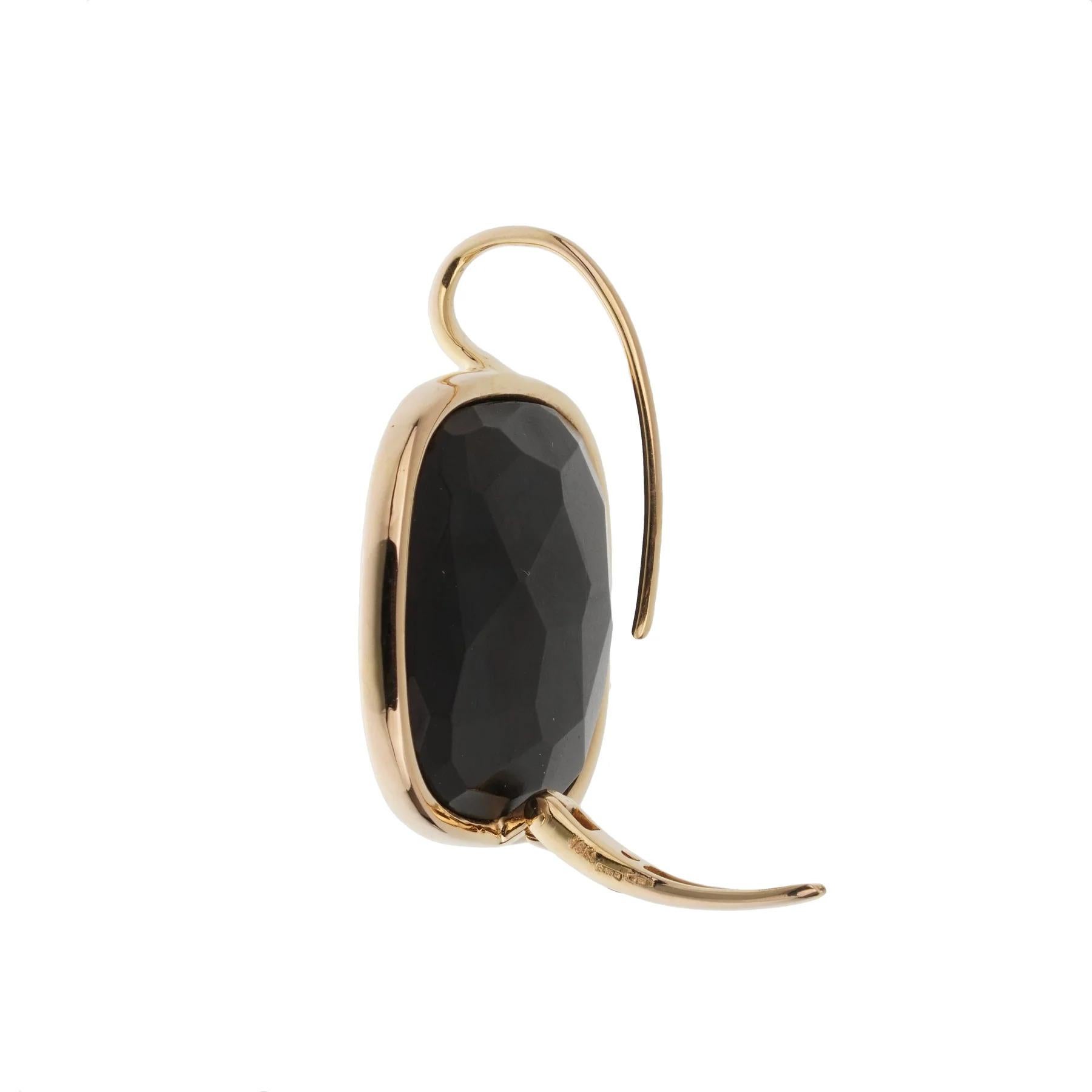 Pomellato Victoria 18k Roségold Schwarze Jet-Ohrringe im Zustand „Hervorragend“ im Angebot in Feasterville, PA