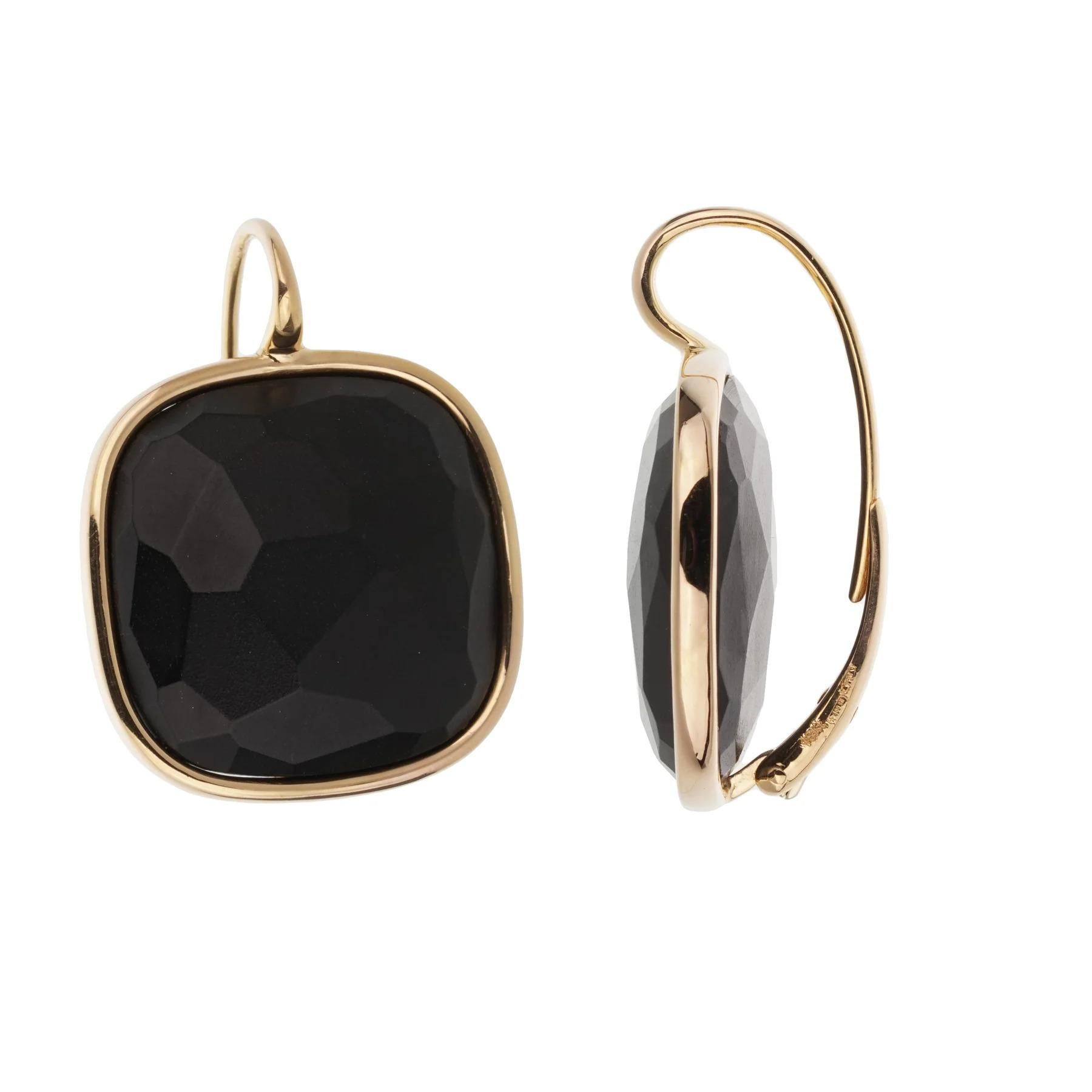 Pomellato Victoria 18k Roségold Schwarze Jet-Ohrringe für Damen oder Herren im Angebot