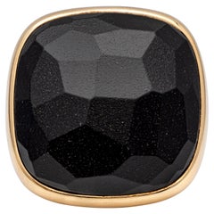 Pomellato Victoria Black Jet Amulet Fashion Ring in Rose Gold