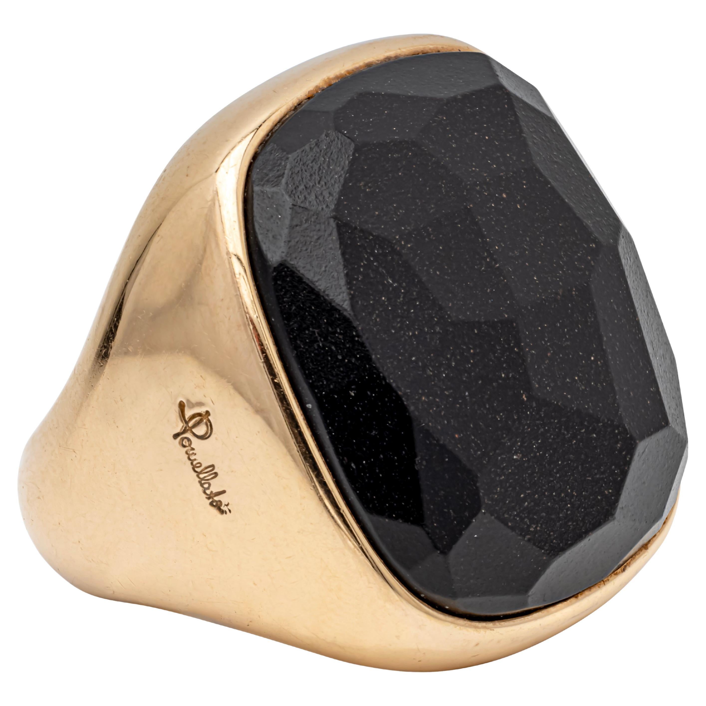 Pomellato Victoria Black Jet Amulet Fashion Ring in 18K Rose Gold For Sale