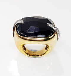 Pomellato Victoria Black Jet and 18 Karat Gold and Diamond Ring