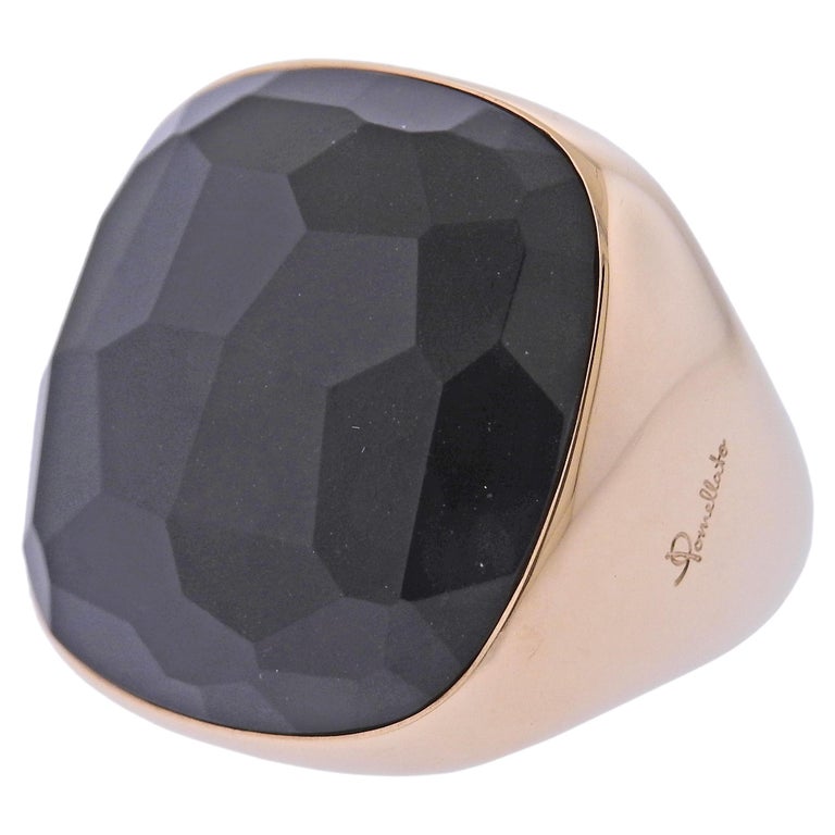 Pomellato Victoria Black Jet Rose Gold Cocktail Ring For Sale at 1stDibs