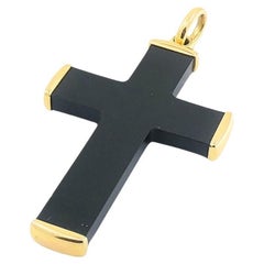 Pomellato Victoria Cross Black Jet 18K Gold Pendant