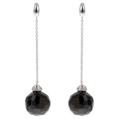 Pomellato Victoria Onyx Diamond 18k White Gold Diamond Disco Ball Earrings