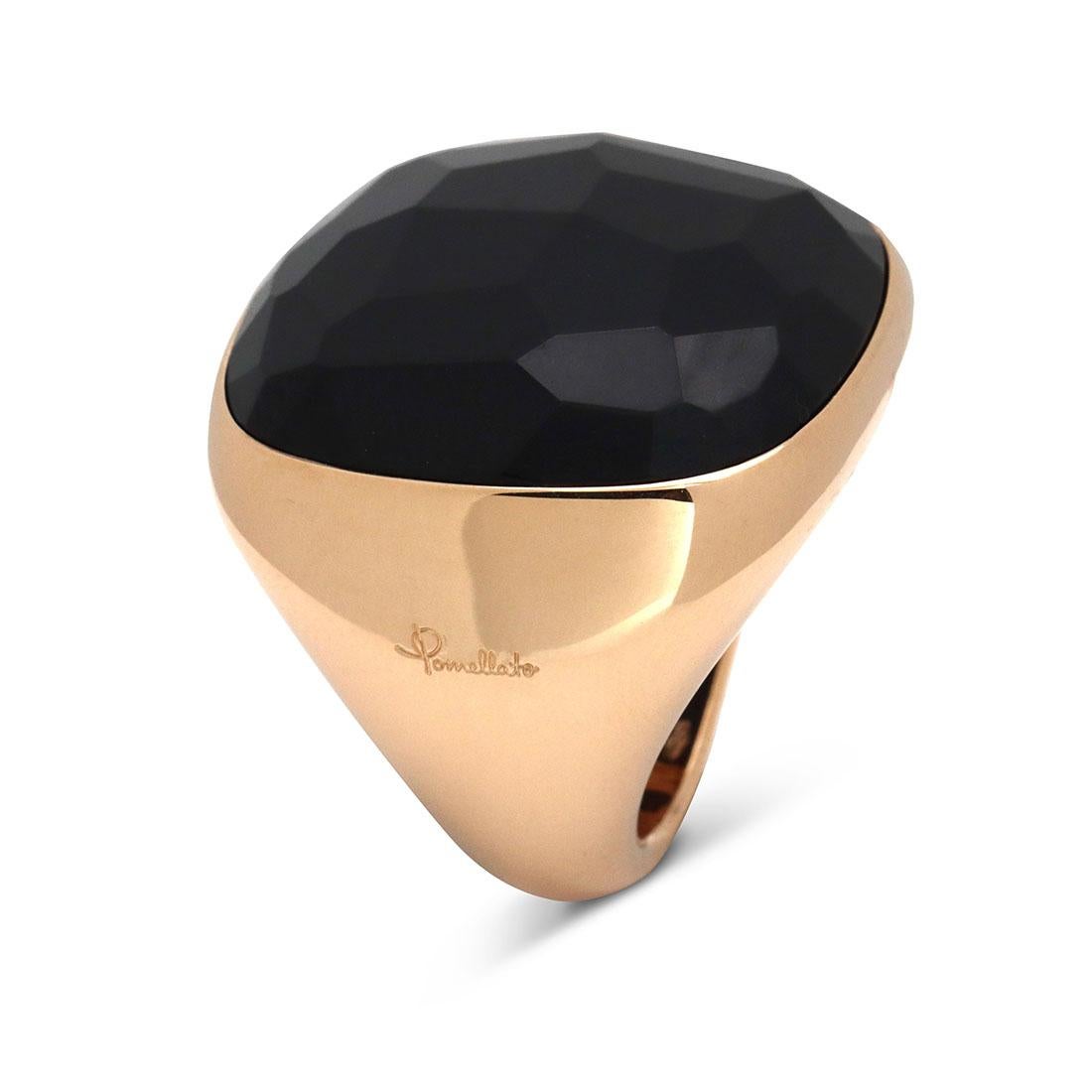 Pomellato Victoria Rose Gold Jet Ring In Excellent Condition In New York, NY