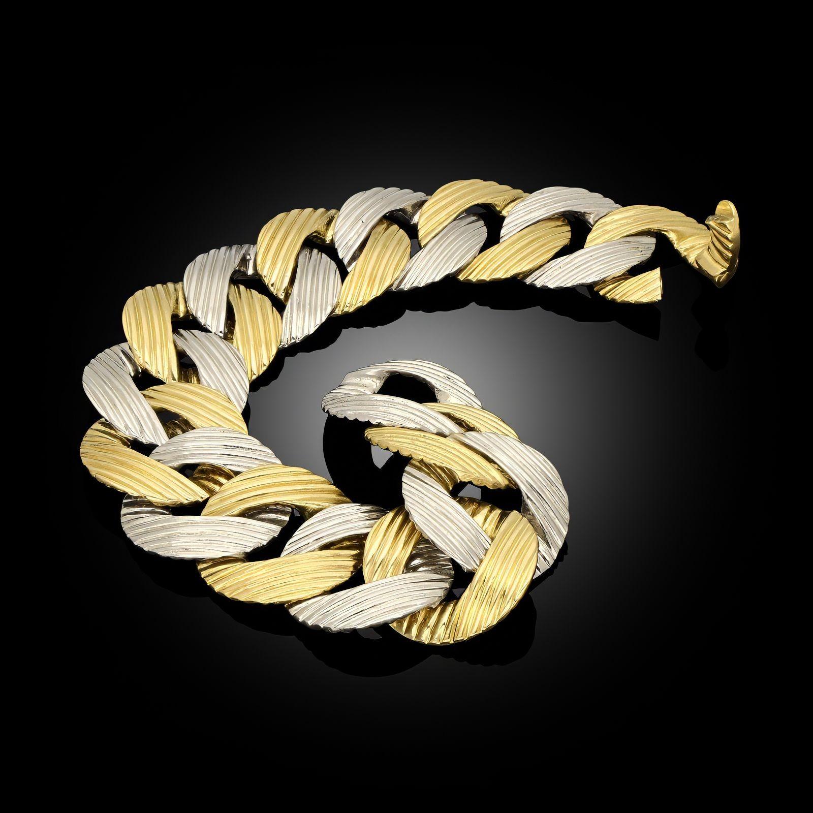 Women's or Men's Pomellato Vintage 18ct Bi-Colour Gold Bracelet cira 1980