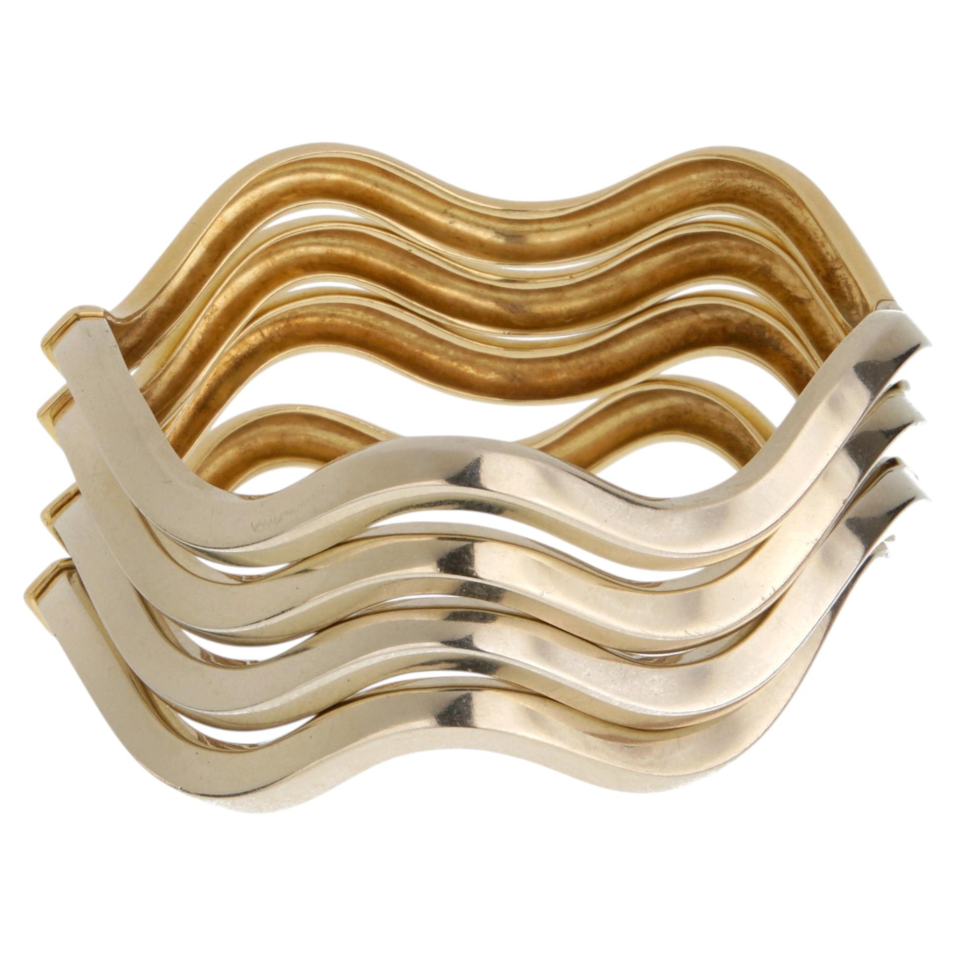Pomellato Vintage 18k White & Yellow Gold Bangle Suite
