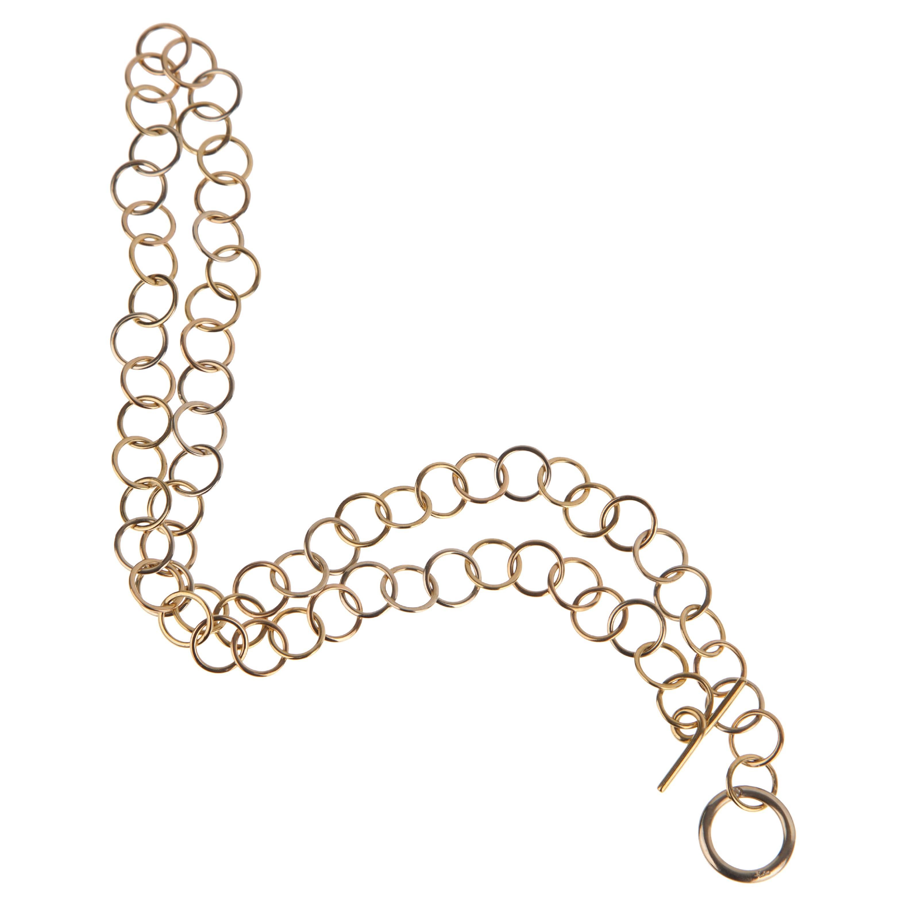 Pomellato Collana vintage con diamanti a catena in oro bianco e giallo 18 carati