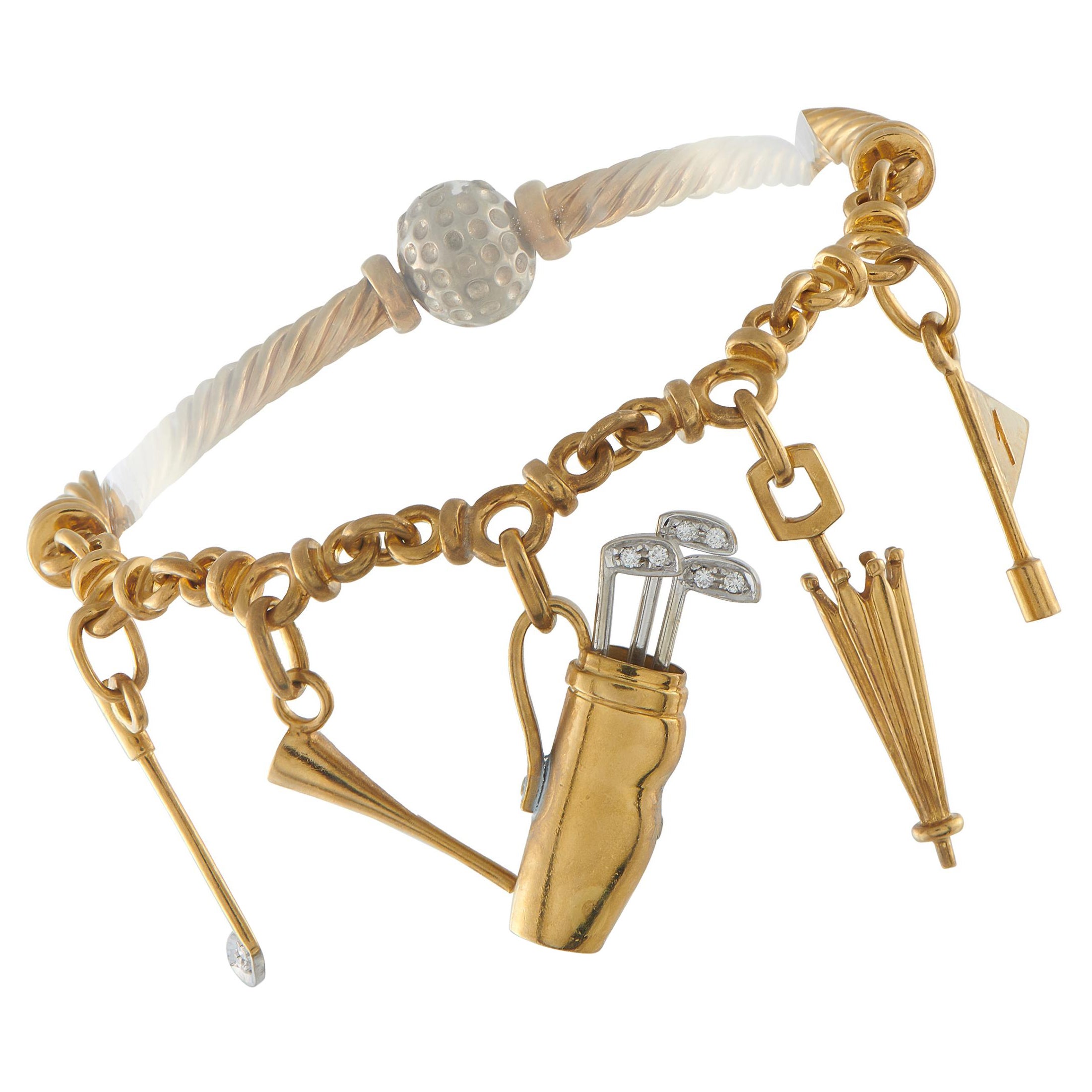 Pomellato Vintage 18K Gelbgold Golf-Armband PO10-122325 im Angebot